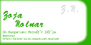 zoja molnar business card